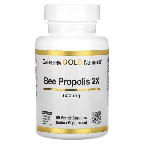 California Gold Nutrition Propolis d'abeille 2X - 90 capsules végétales - 500 mg