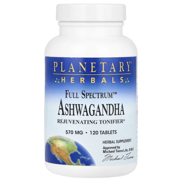 Planetary Herbals, Ashwagandha à spectre complet, 570 mg / 120 tablets