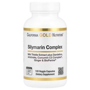 🔥 California Gold Nutrition |  Complexe de Silymarine Ultra-Puissant au Chardon-Marie | Détox Hépatique Intensive | 120 Végécap