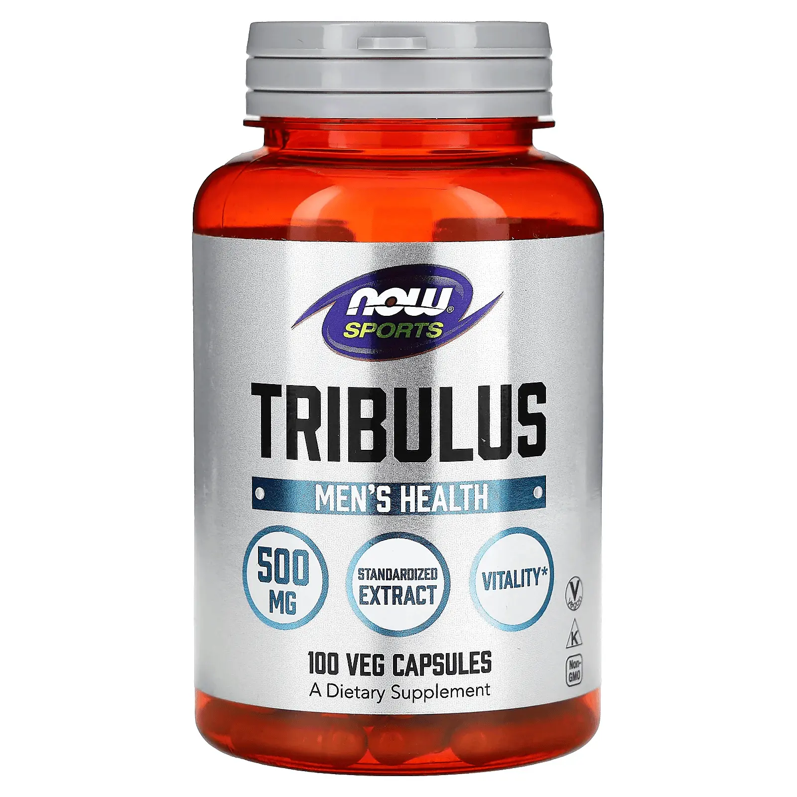 Flacon de complément alimentaire Tribulus terrestris, extrait standardisé pour la vitalité masculine — gélules vegan, sans OGM, fabriquées selon les Bonnes Pratiques de Fabrication